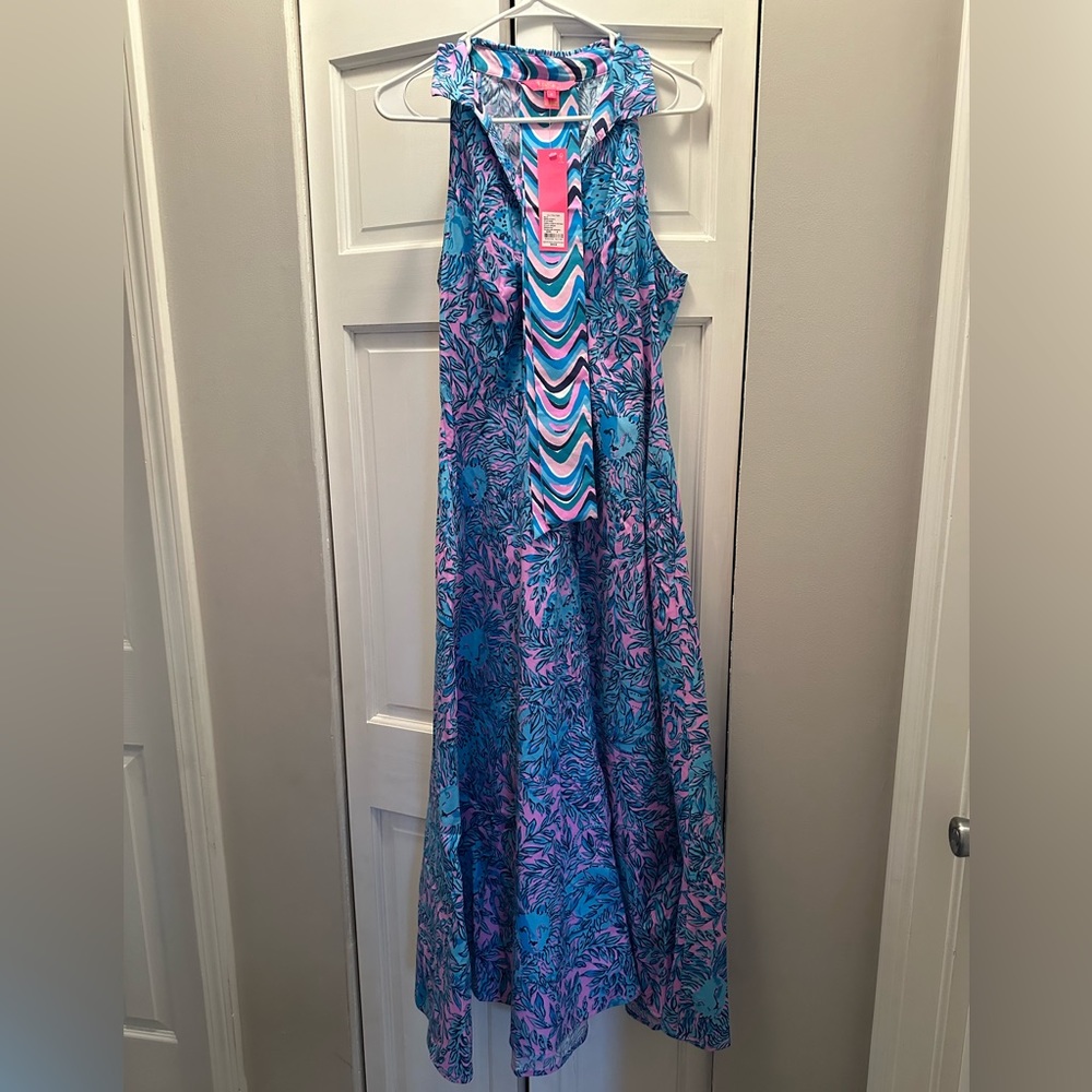 NWT LILLY PULITZER CHRISELLA STRETCH SHIRTDRESS SIZE 6 BERMUDA BLUE YOU GROW GIR